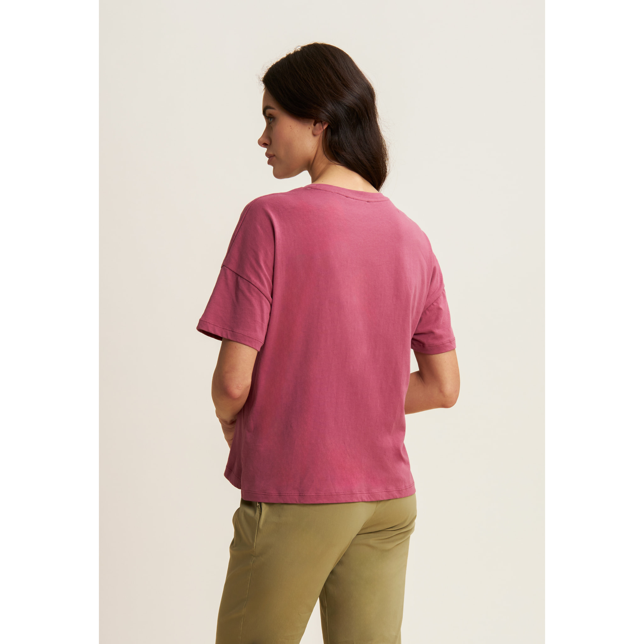 T-shirt Cropped con Spacchi Laterali