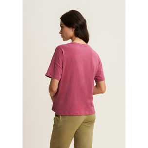 T-shirt Cropped con Spacchi Laterali