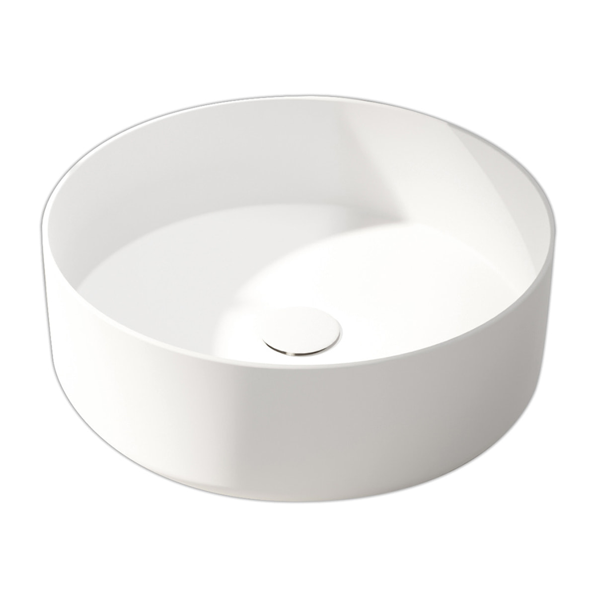 Vasque à poser Ronde en Céramique Blanche Mat - Diam 36cm x 12cm - POP MATT