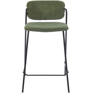 Lot de 2 tabourets de bar en velours côtelé - JONES