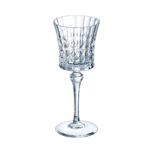 6 verres à pied 19cl Lady Diamond - Cristal d'Arques - Verre ultra transparent au design vintage