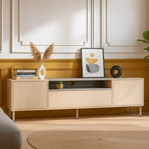 Meuble TV 3 portes bicolore - AMOS