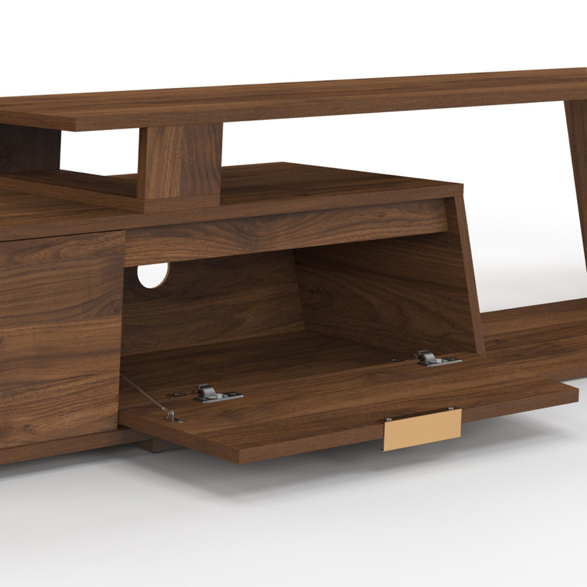 Meuble TV extensible Livona effet noyer 180-270cm