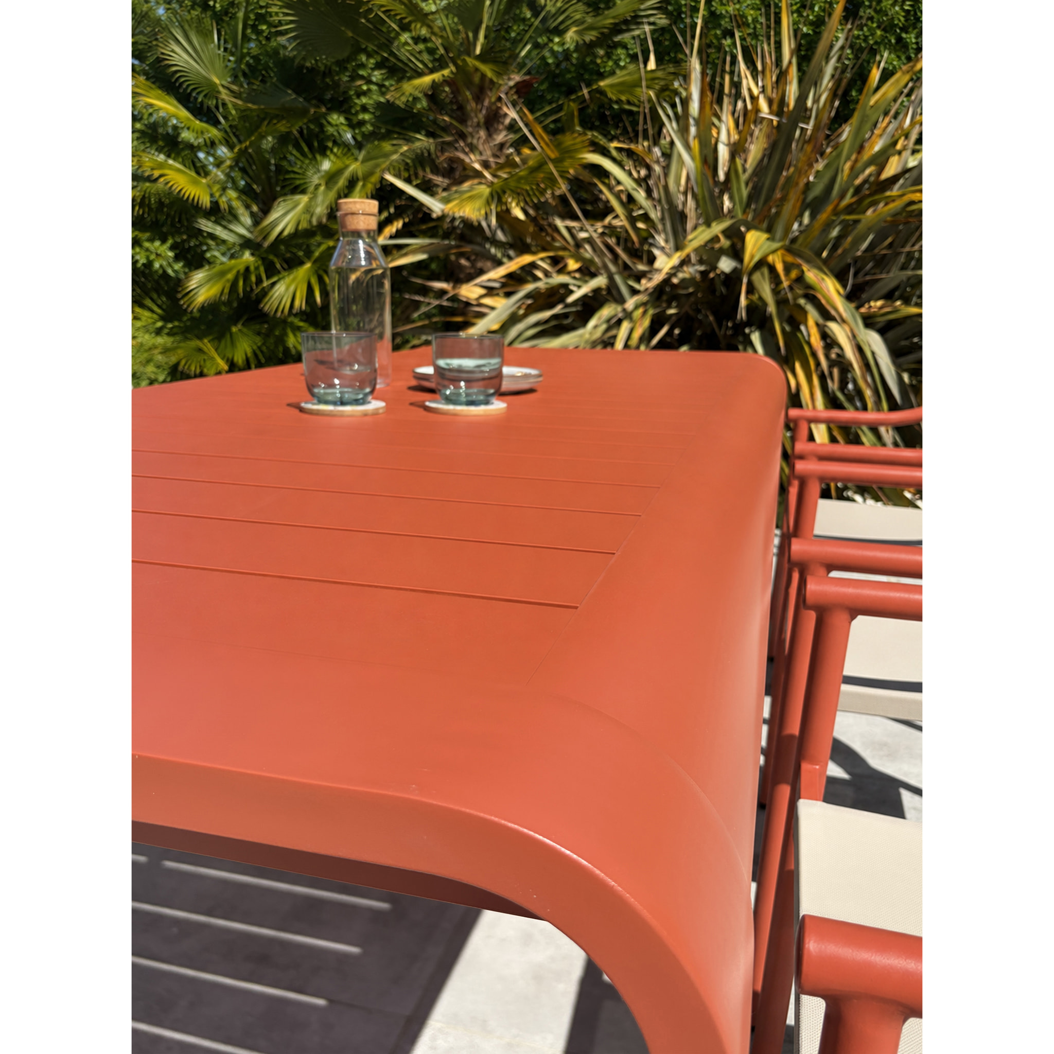 HANOI - Ensemble repas de jardin en aluminium 6 places