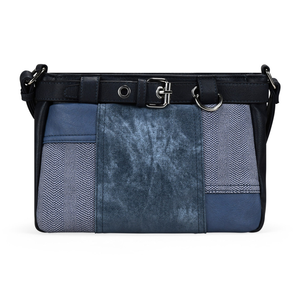 Bolso bandolera azul marino vintage con cinturón