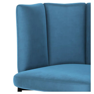 Lot de 2 chaises pour îlot central 67 cm en velours bleu - Rosy