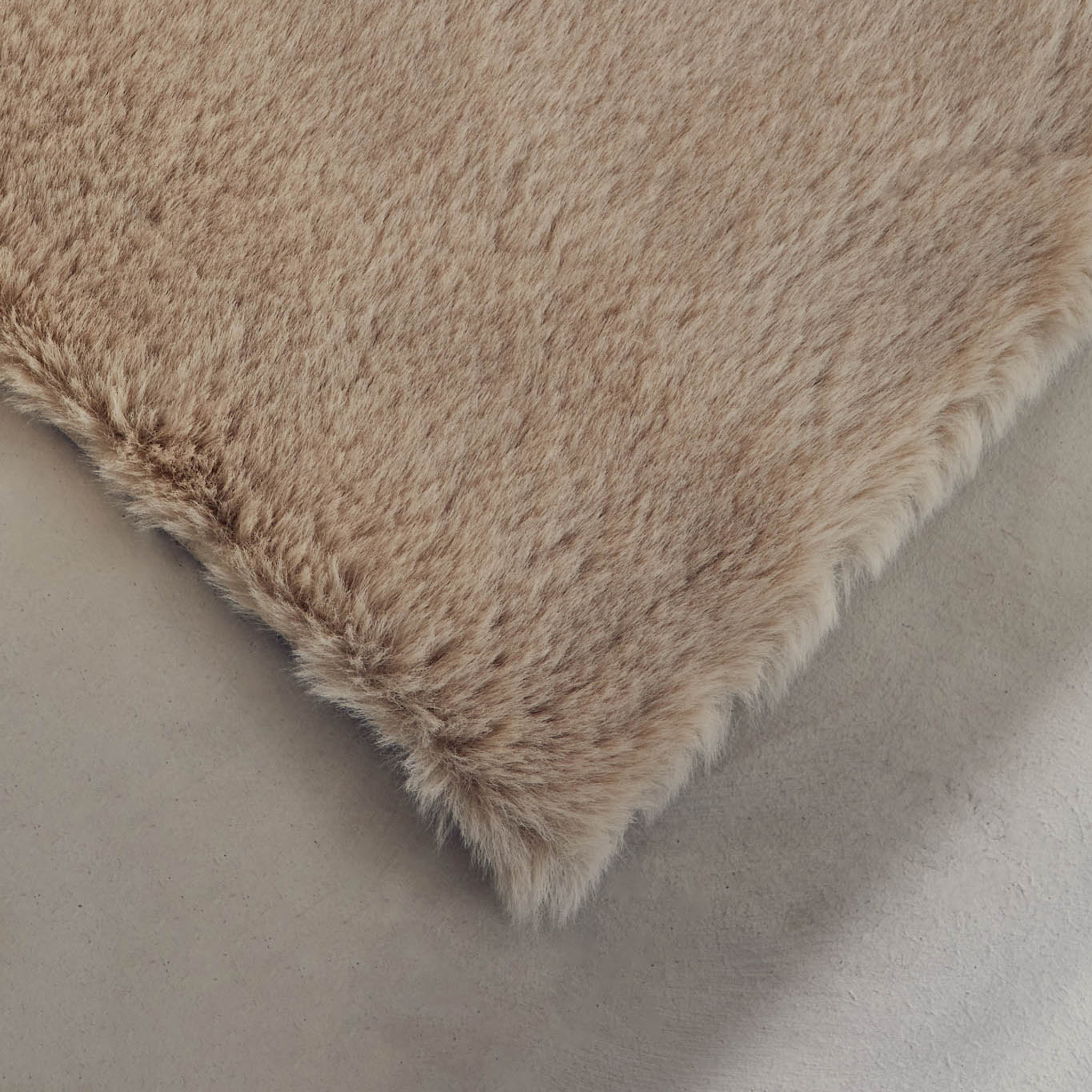 AVA - Tapis doux à poils longs lavable en machine - Beige