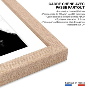 Affiche Croix épreuve négative Affiche + cadre en bois - Chêne