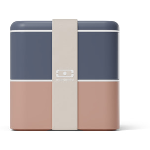 Lunch box 2 compartiments Square 1,7L Made in France Bleu/Rose