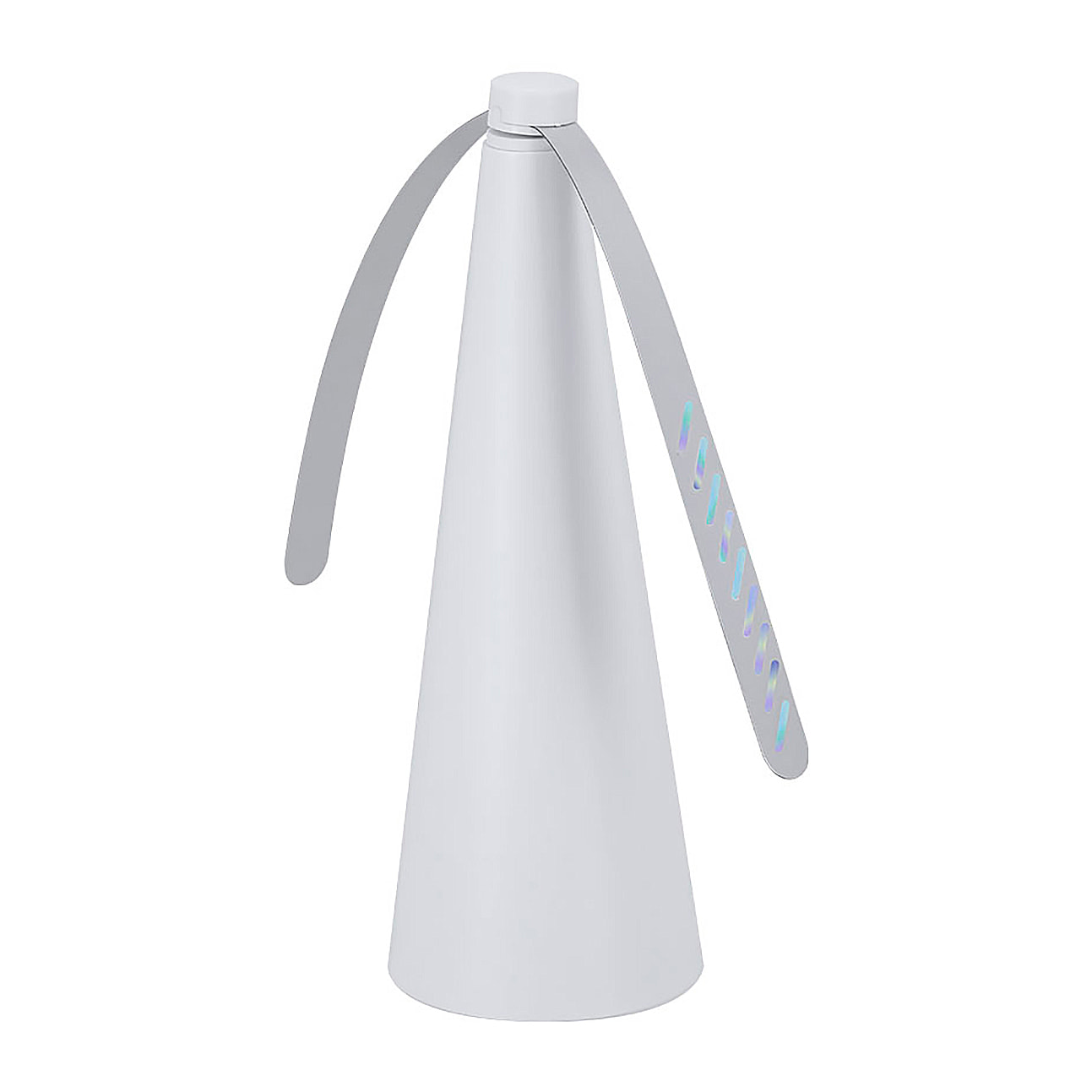Ventilador de sobremesa antimoscas con 2 aspas de efecto UV, diseñado para repeler insectos de forma silenciosa y sin productos químicos. Ideal para interiores y exteriores.