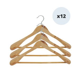 Lot de 12 cintres en bois pour veste MSV