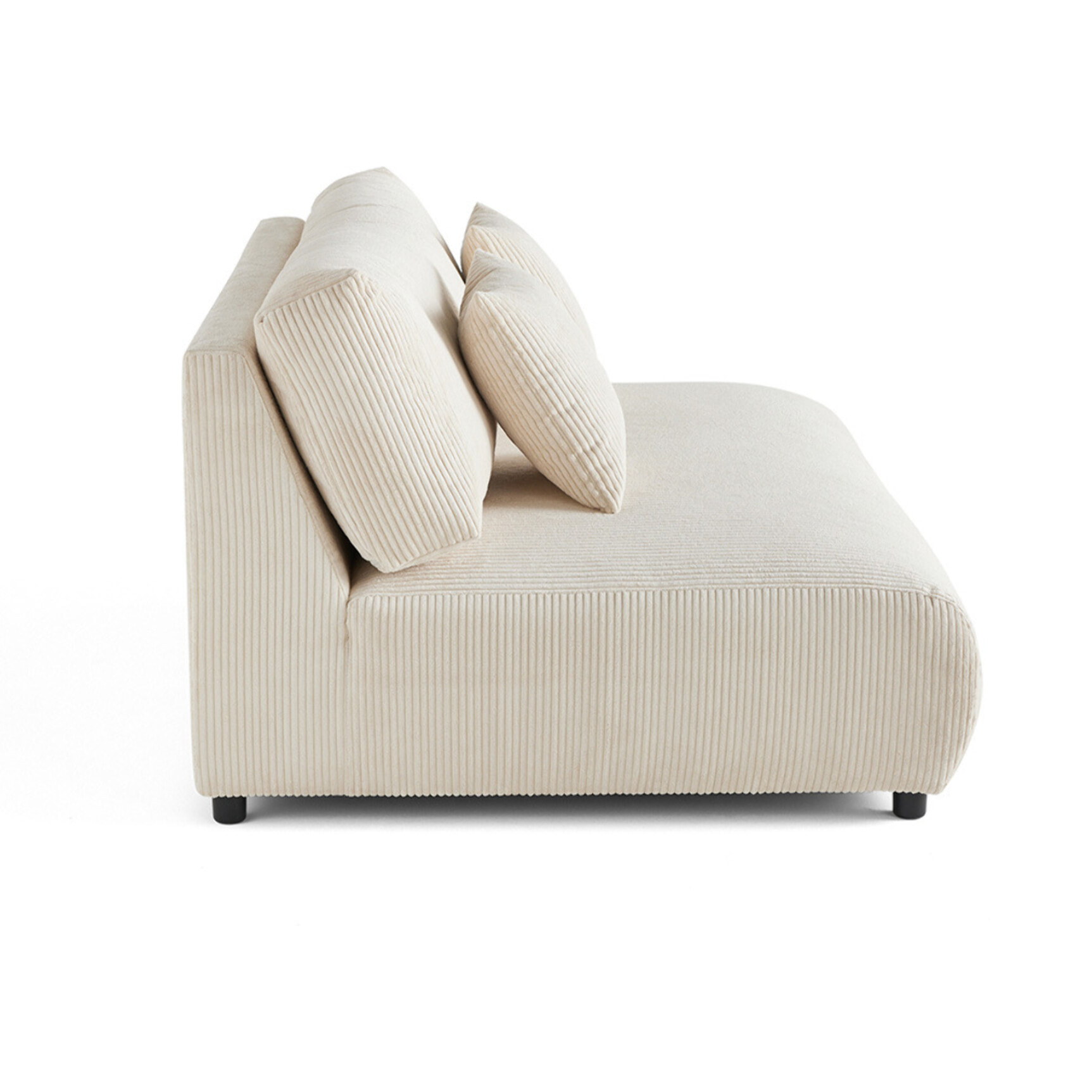 Garance - module d'assise 3 places - en velours côtelé - Beige