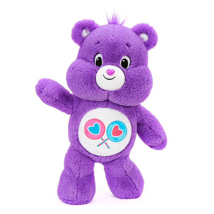 Peluche extrasuave y mullido. Diseño osito morado compartir. 65 cm.