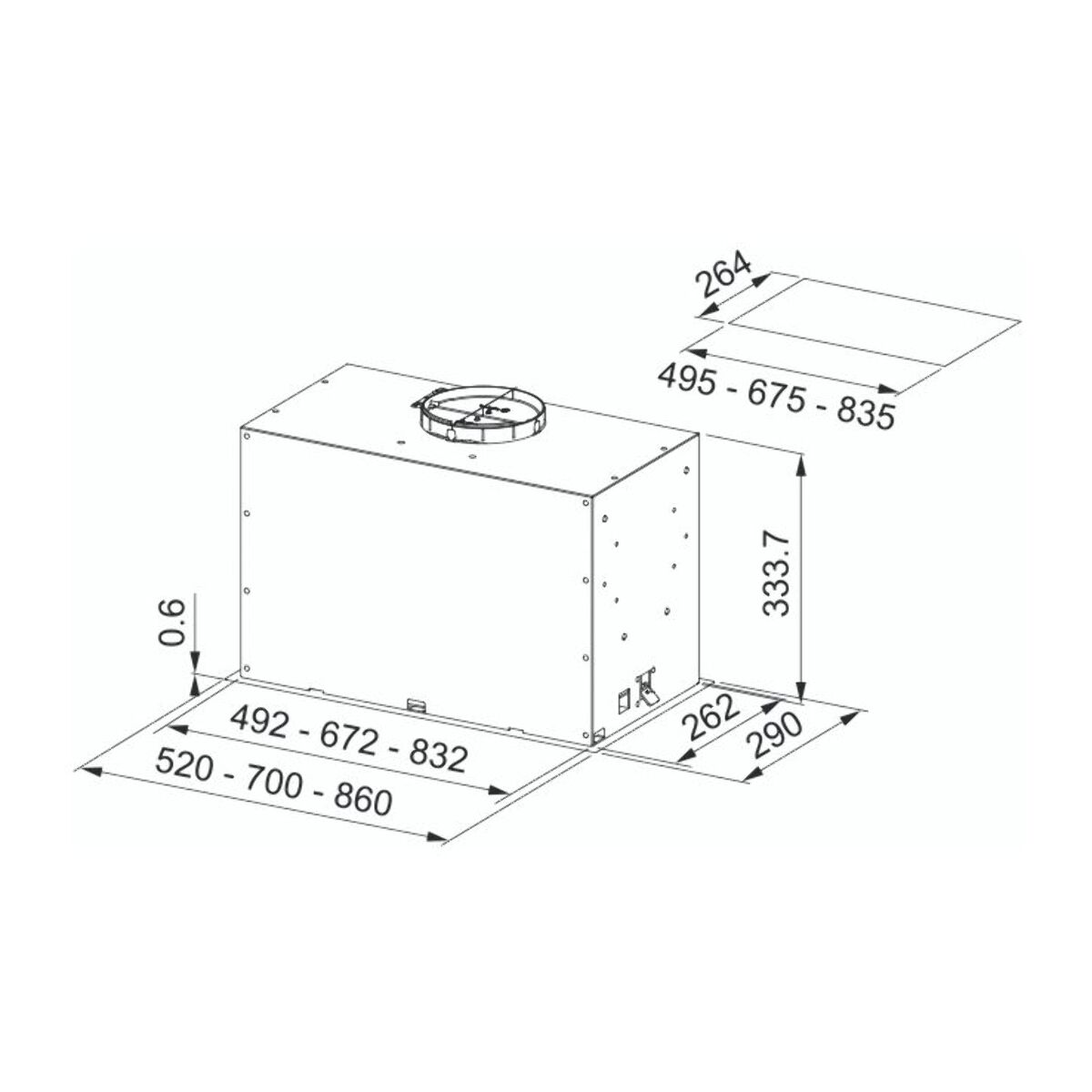 Hotte encastrable FRANKE BOX PLUS FBFE XS A 52