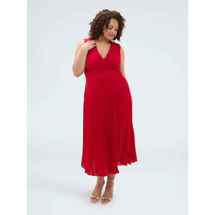 Fiorella Rubino - Vestido Dream en georgette plisado - Rojo
