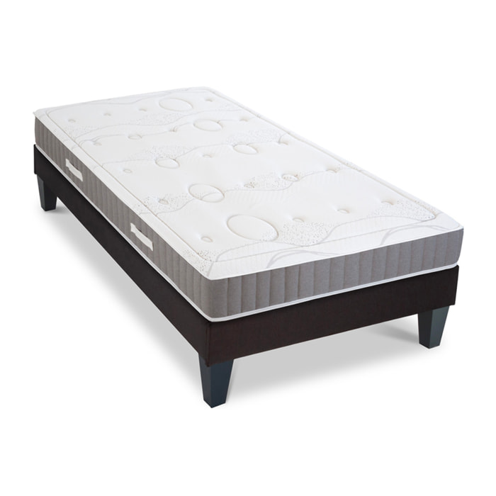 Ensemble Matelas Intuition & Sommier KIT15, Mémoire de Forme, technologie Tri-Lattes, Soutien Ferme, Mousse Haute Densité Recyclée
