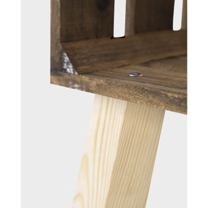 Table de chevet Box horizontale chêne foncé Hauteur: 72 Longueur: 49 Largeur: 25.5