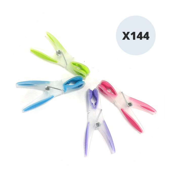 Lot de 144 pinces à linge bi-matière MSV