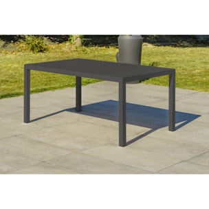 CAYENNE - Ensemble repas de jardin 7 places en aluminium gris anthracite