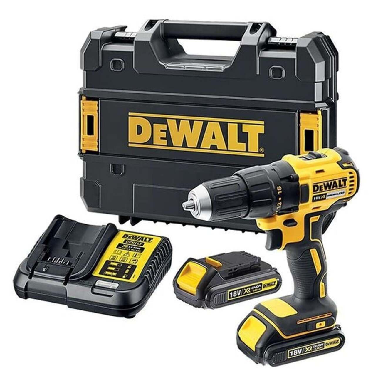 Perceuse visseuse sans fil + 2 x Batteries 1,5 Ah + Coffret T-STAK - DEWALT - DCD777S2T-QW