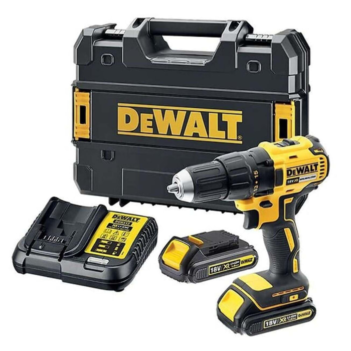 Perceuse visseuse sans fil + 2 x Batteries 1,5 Ah + Coffret T-STAK - DEWALT - DCD777S2T-QW