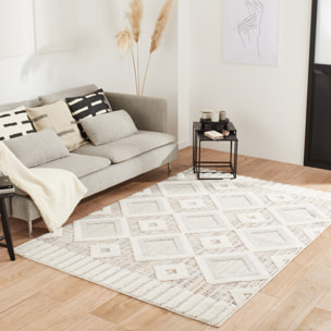 Nala - tapis moderne motif losange, gris