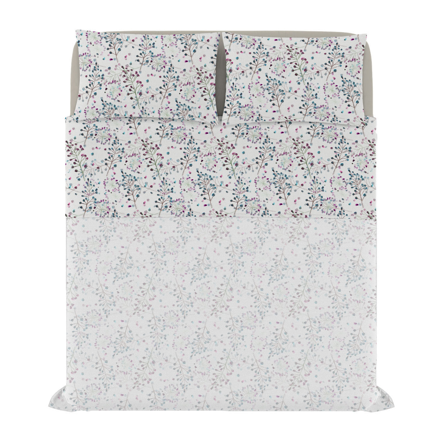 COMPLETO LETTO FANTASY, 100% Microfibra - FLOR
