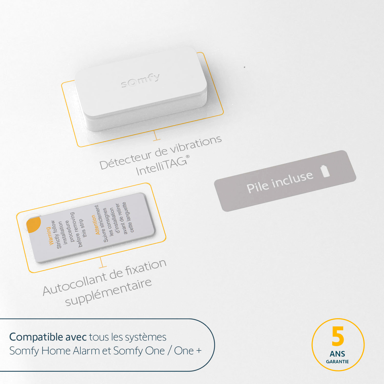 IntelliTAG - Détecteur auto-protégé de vibration pour intérieur ou extérieur