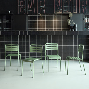 Chaise de jardin acier (lot de 4) AMÉLIA