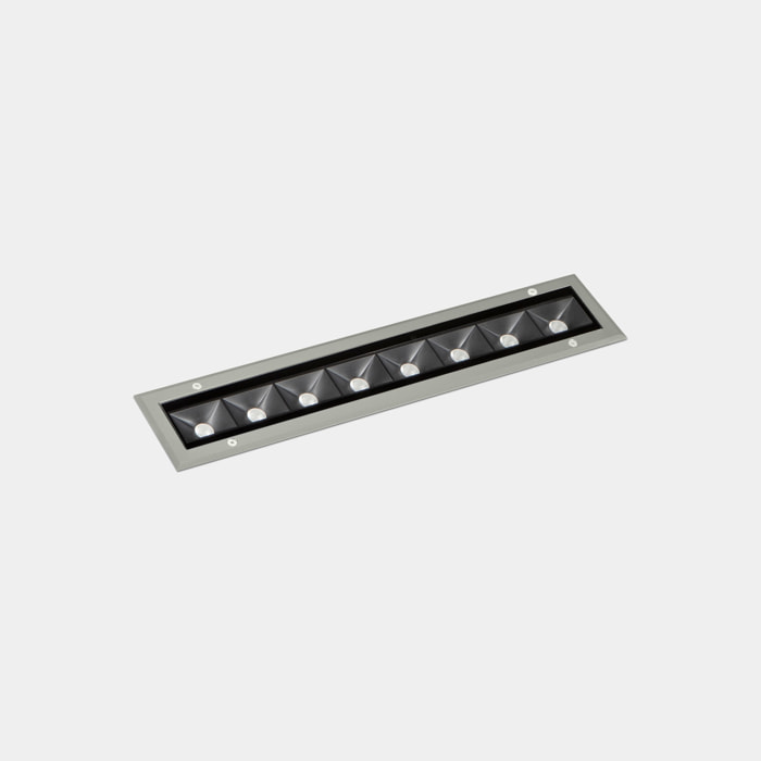 Ledsc4 LedsC4 - Iluminación Exterior Eficiente 500mm, 3068 Lúmenes, 4000K, Aluminio y Vidrio Templado, Acabado Gris Transparente, Sistema Lineal Cube Linear Recessed