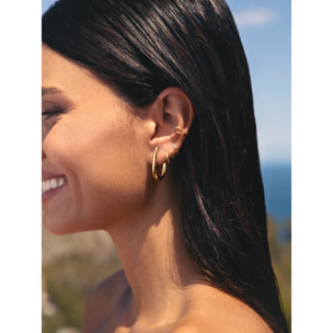 Pendientes Gota Spiral Acero Baño Oro