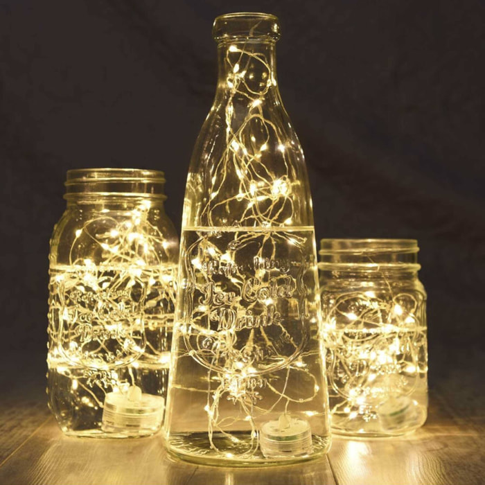 guirnalda con 20 micro led blanco cálido con temporizador