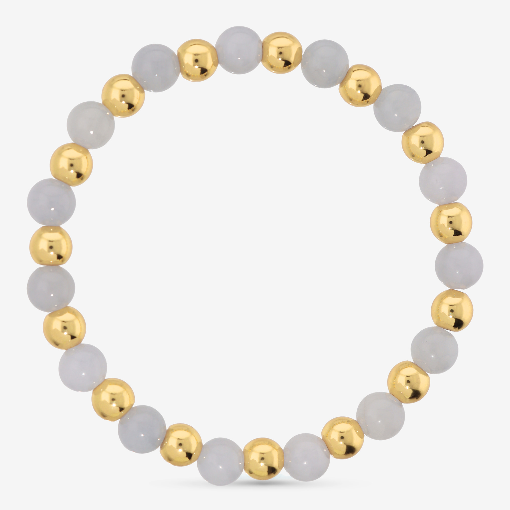 Bracciale Elastico con Giada Lilla e Bead Lucide