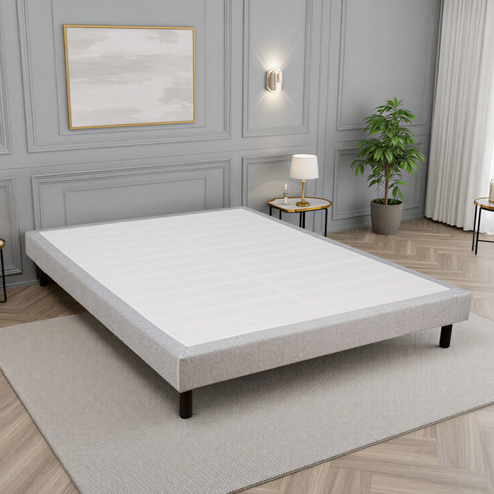 Sommier Tapissier en Kit gris Clémence - 2 Places