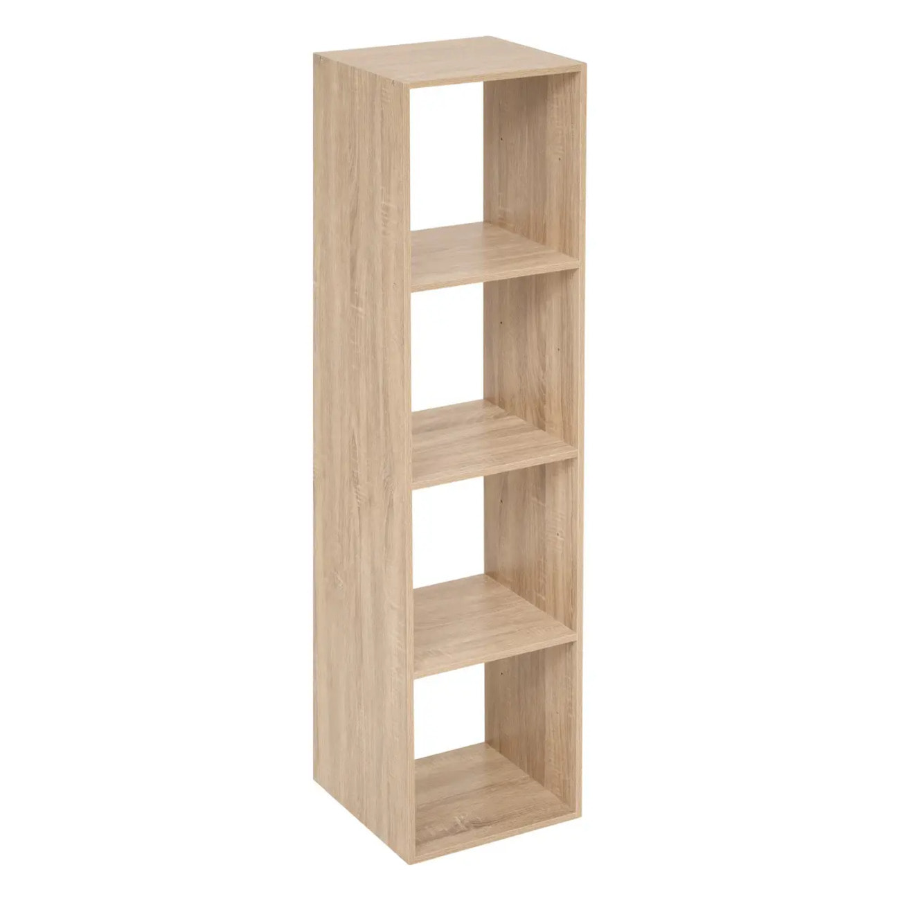 Étagère colonne 4 cases "Mix N' Modul" effet chêne naturel