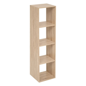 Étagère colonne 4 cases "Mix N' Modul" effet chêne naturel
