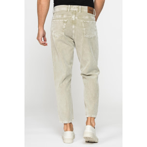 PANTALONE 5 TASCHE IN VELLUTO EFFETTO ACID WASH