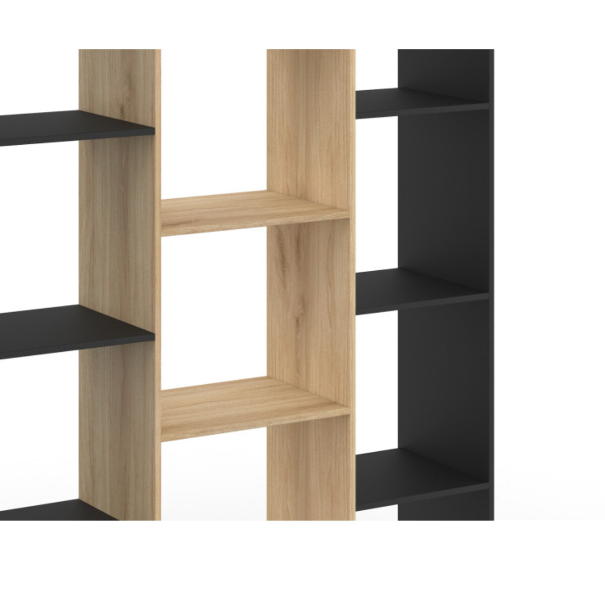 Etagère bibliothèque Paulette bois et noire