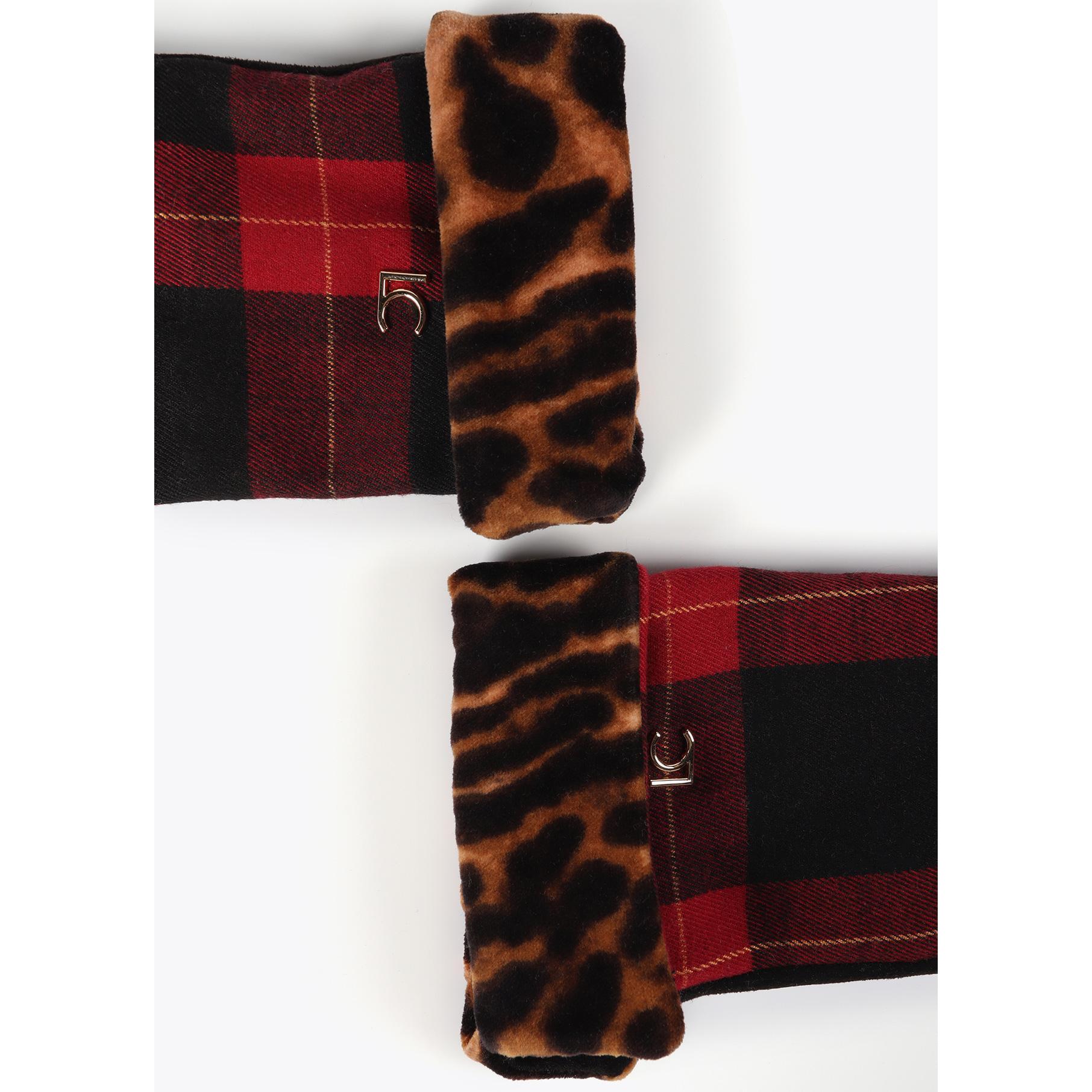 Guanti Combinati Tartan e Leopardo