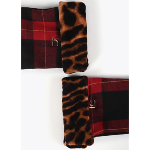 Guanti Combinati Tartan e Leopardo