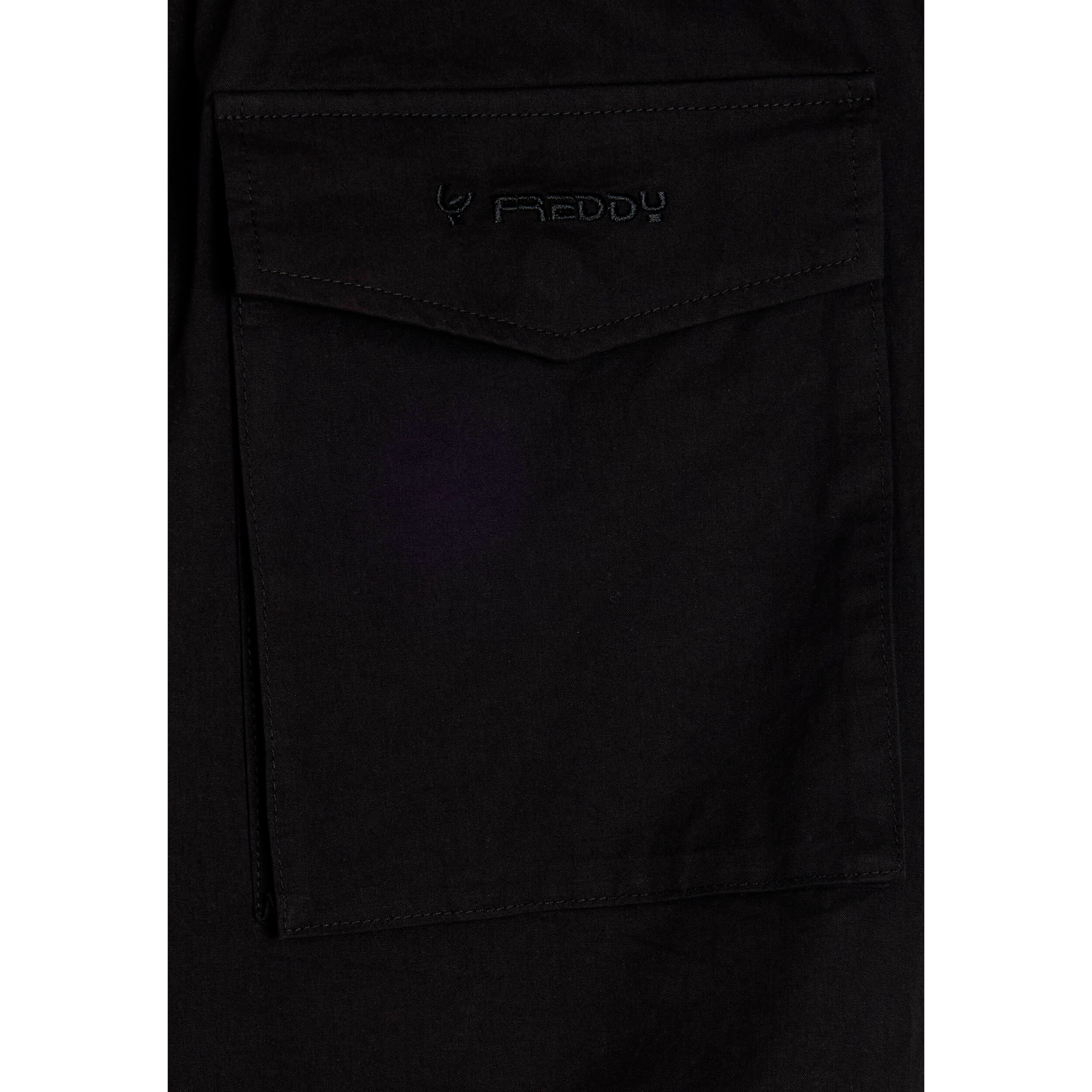 Pantaloni cargo in popeline con tasche frontali