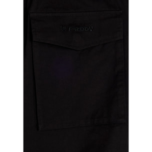 Pantaloni cargo in popeline con tasche frontali