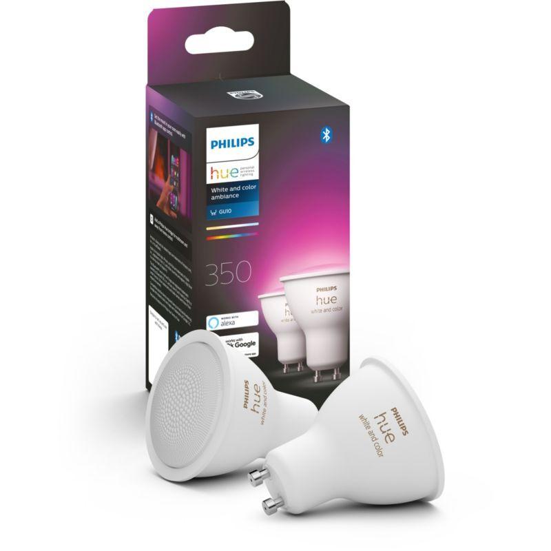 Ampoule connectée PHILIPS HUE W&C GU10 5.7W x2