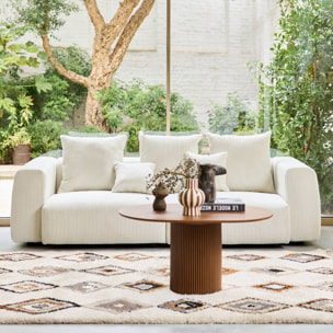 Canapé déhoussable 3 places velours côtelé grosse côte PILLOW