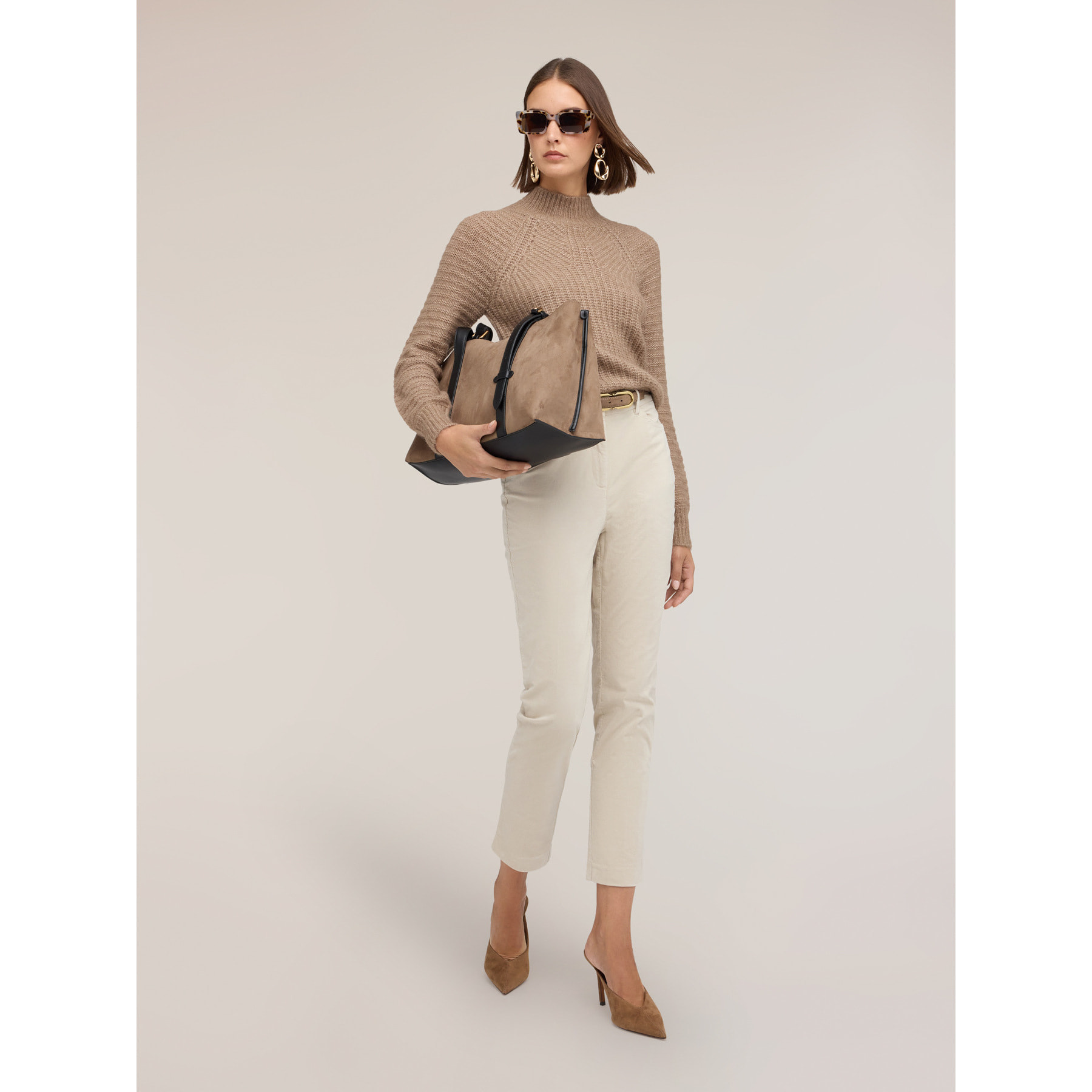 Motivi - Pantaloni slim fit in velluto a coste - Bianco