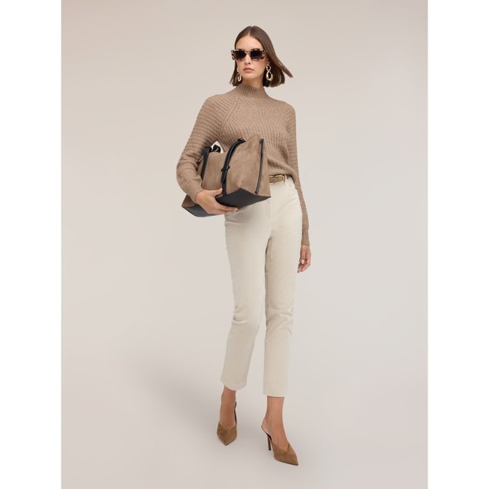 Motivi - Pantaloni slim fit in velluto a coste - Bianco