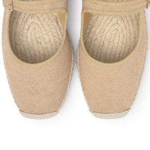 Alpargata plana Padua mary-jane en algodón orgánico con hebilla