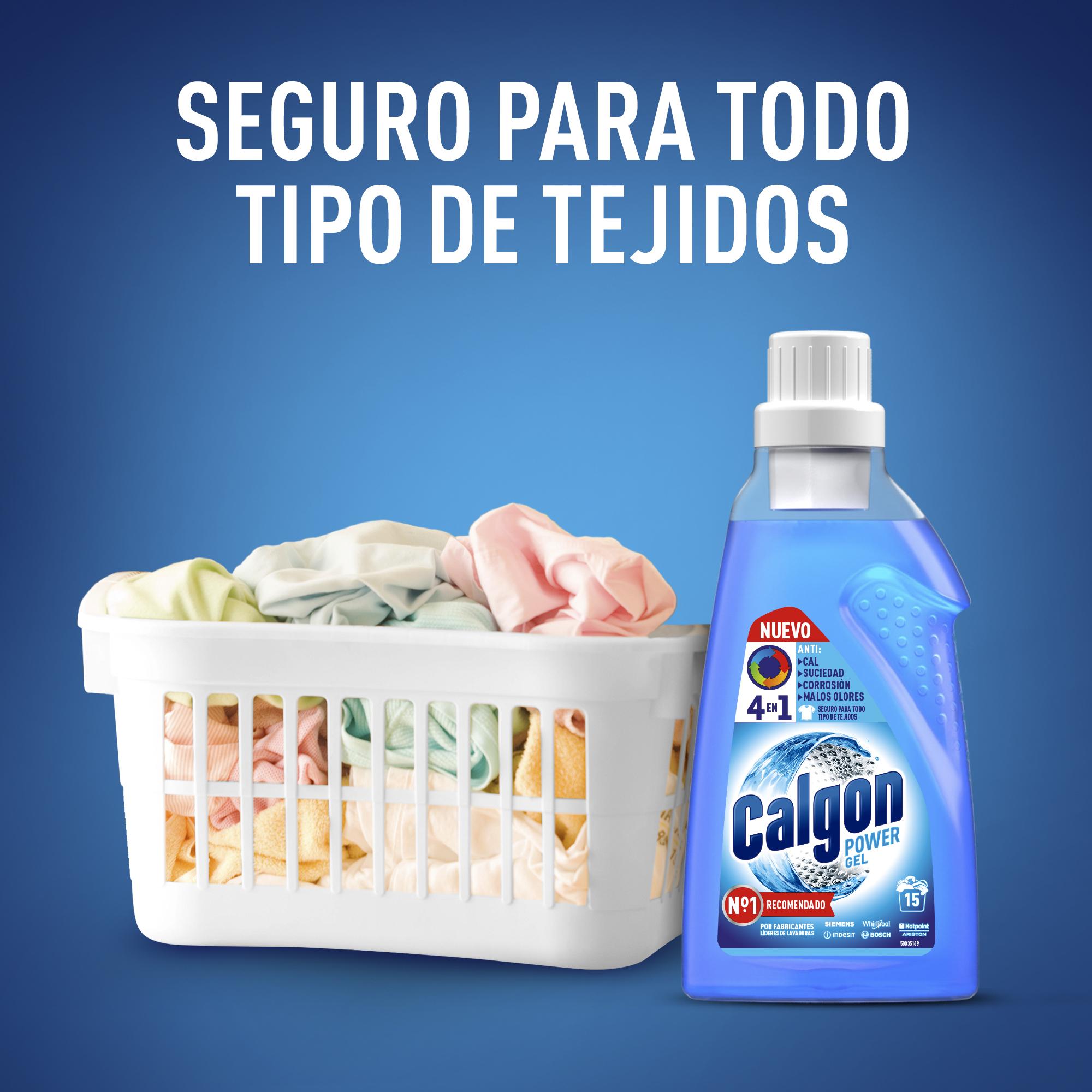 CALGON POWER GEL - ANTICAL PARA LA LAVADORA, ELIMINA OLORES Y SUCIEDAD, EN FORMATO GEL, 750 ML, 15 DOSIS