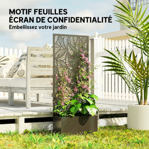 Jardinière avec treillis haut design végétal - jardinière métal époxy noir