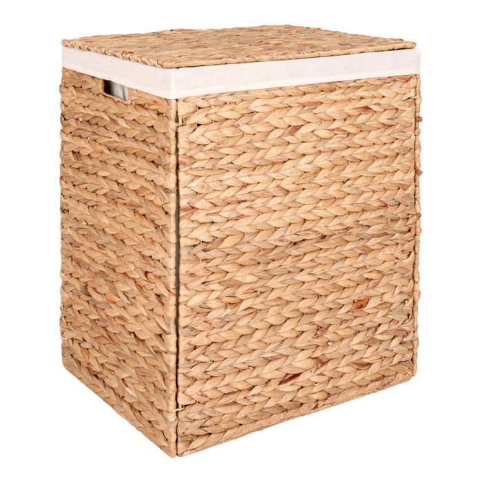 Cesta portabiancheria Passo in giacinto d'acqua naturale 43x32x55 cm
